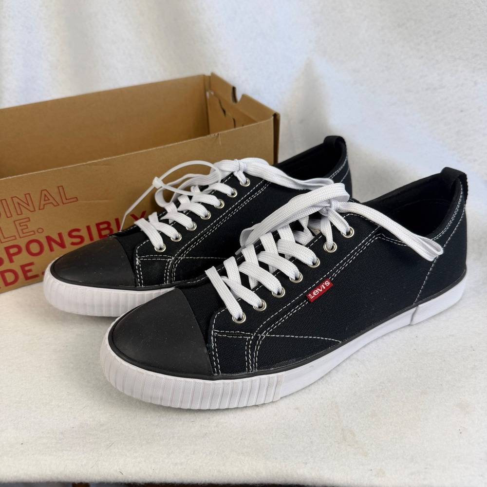 Levis Anakin CVS Mens US 11 UK 10 Sneakers Black Canvas Low Top Shoes